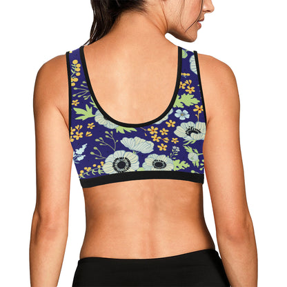 Anemone Pattern Print Design AM06 Sports Bra
