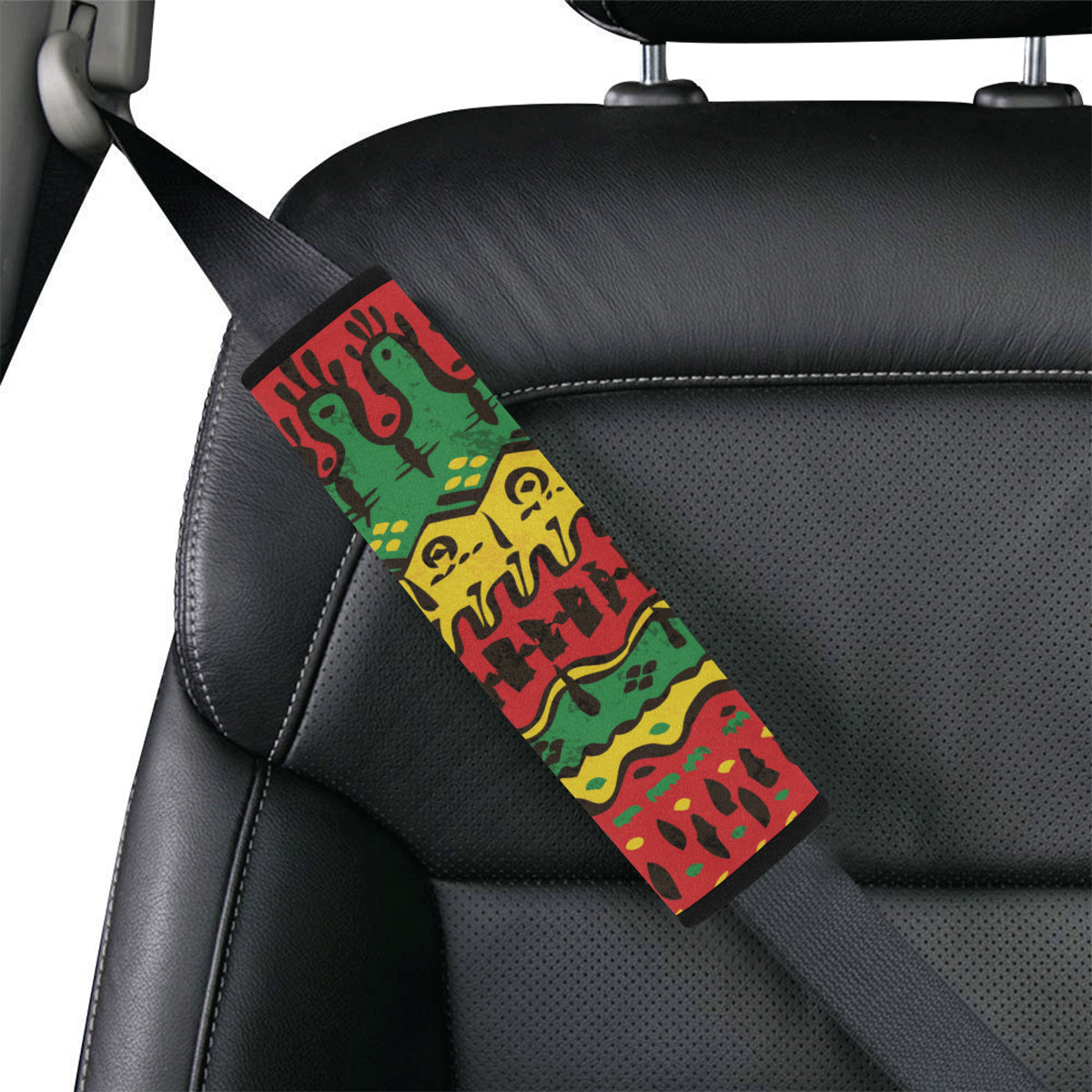 Rasta Pattern Print Design A01 Car Seat Belt Cover