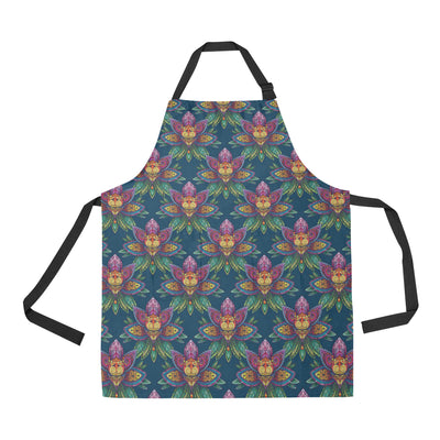 lotus Boho Pattern Print Design LO04 Apron with Pocket