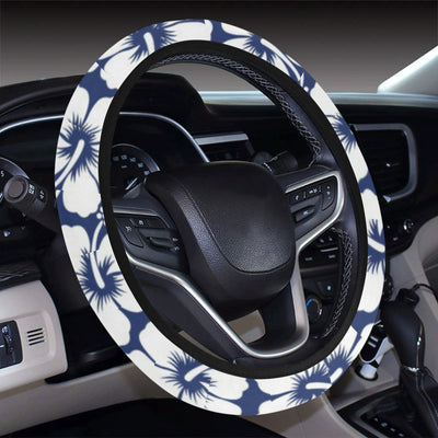 Hibiscus Pattern Print Design HB013 Steering Wheel Cover with Elastic Edge