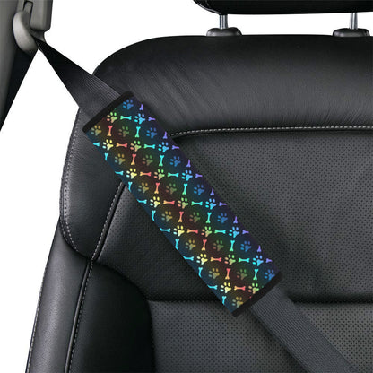 Paw Rainbow Pattern Print Design A01 Car Seat Belt Cover