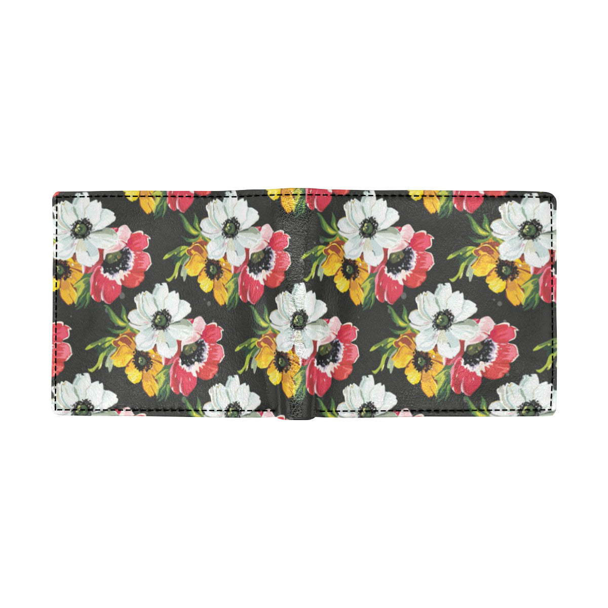 Anemone Pattern Print Design AM07 Men's ID Card Wallet