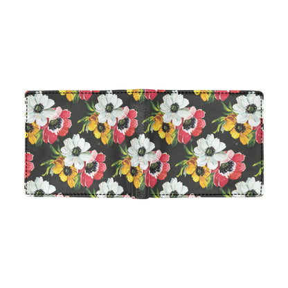 Anemone Pattern Print Design AM07 Men's ID Card Wallet