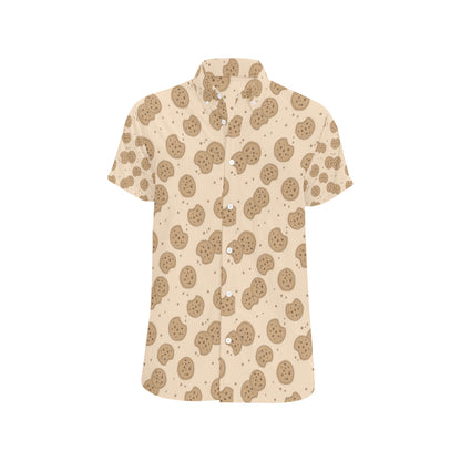 Biscuit Pattern Print Design 02 Men's Short Sleeve Button Up Shirt