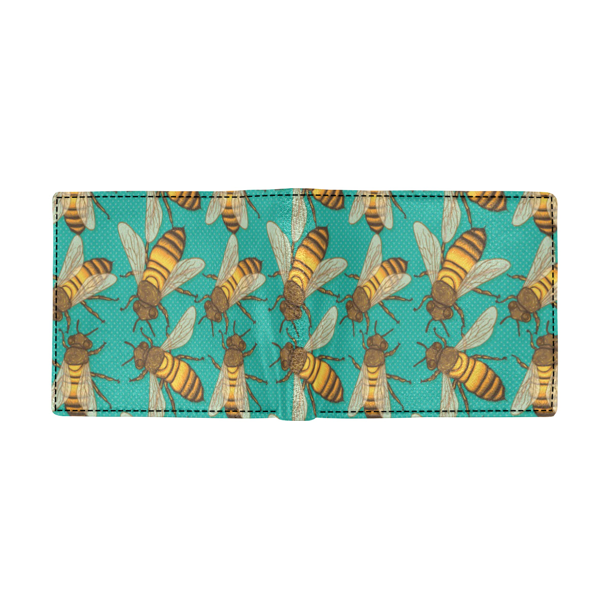 Bee Pattern Print Design BEE04 Men's ID Card Wallet