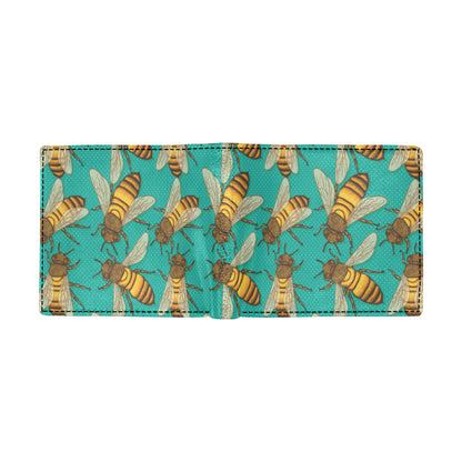 Bee Pattern Print Design BEE04 Men's ID Card Wallet