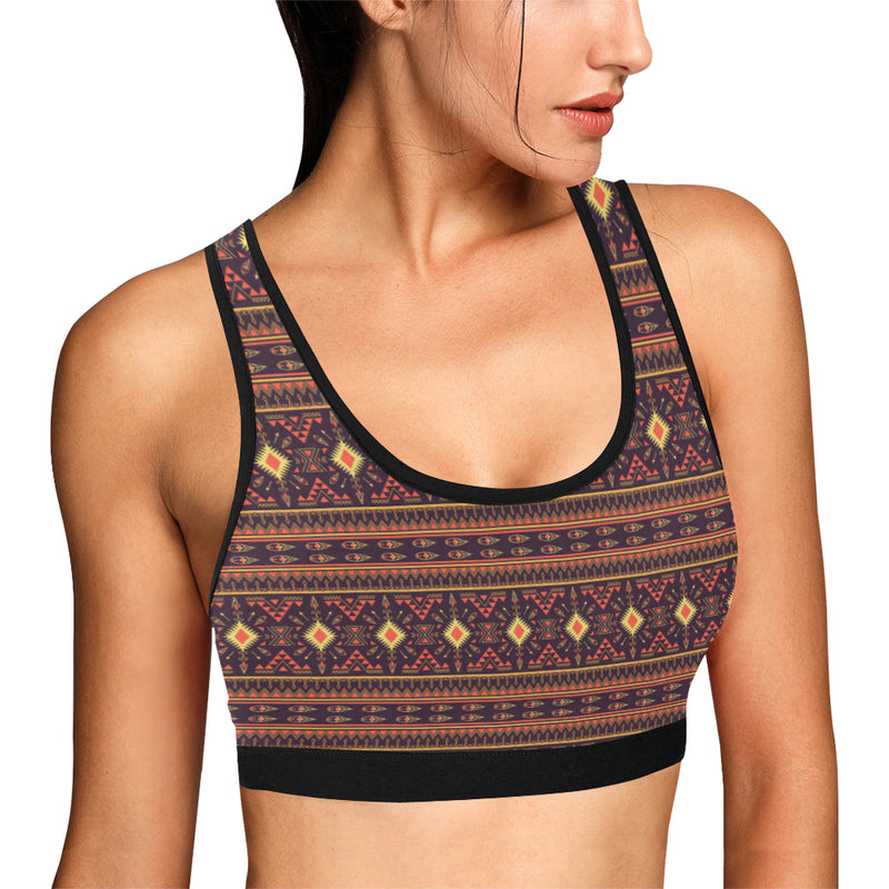 Southwest Ethnic Design Themed Print Sports Bra