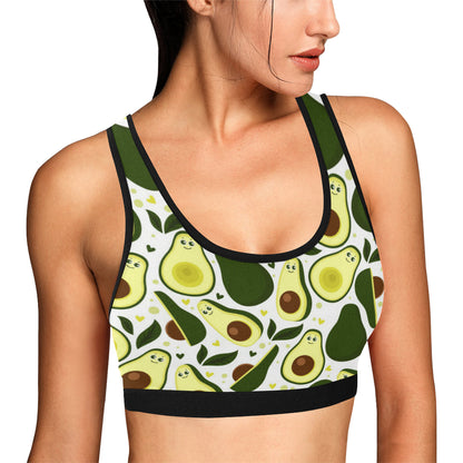 Avocado Pattern Print Design AC06 Sports Bra
