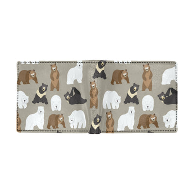 Bear Pattern Print Design BE03 Men's ID Card Wallet