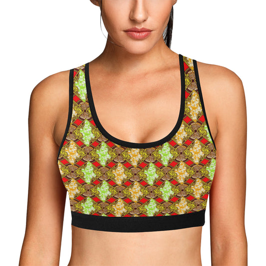 African Classic Print Pattern Sports Bra