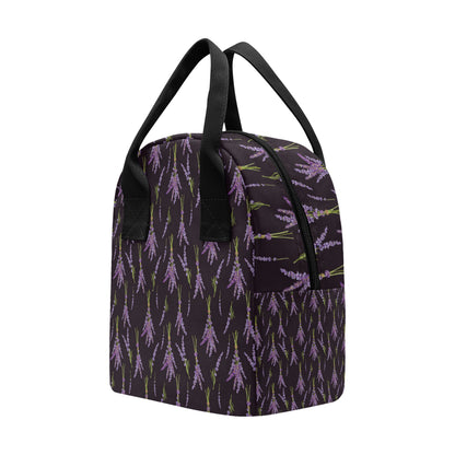 Lavender Pattern Print Design LV05 Insulated Lunch Bag