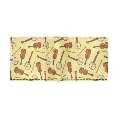 Banjo Violin Pattern Print Design 01 Men's ID Card Wallet