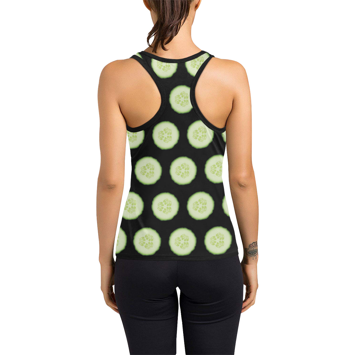 Cucumber Pattern Print Design CC02 Women's Racerback Tank Top