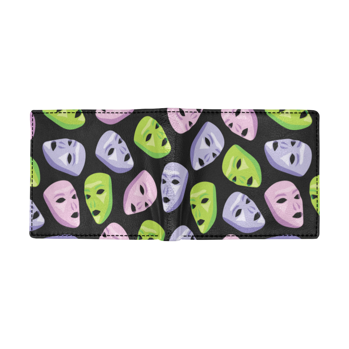 Acting Mask Pattern Print Design 04 Men's ID Card Wallet