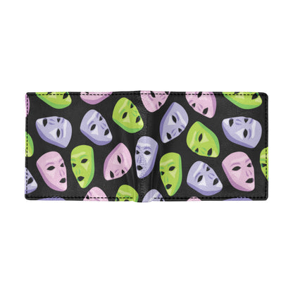 Acting Mask Pattern Print Design 04 Men's ID Card Wallet