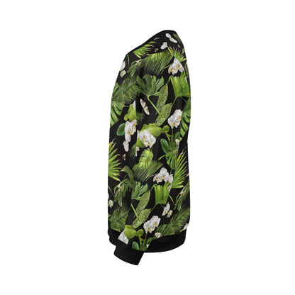 Tropical Flower Pattern Print Design TF026 Men Long Sleeve Sweatshirt