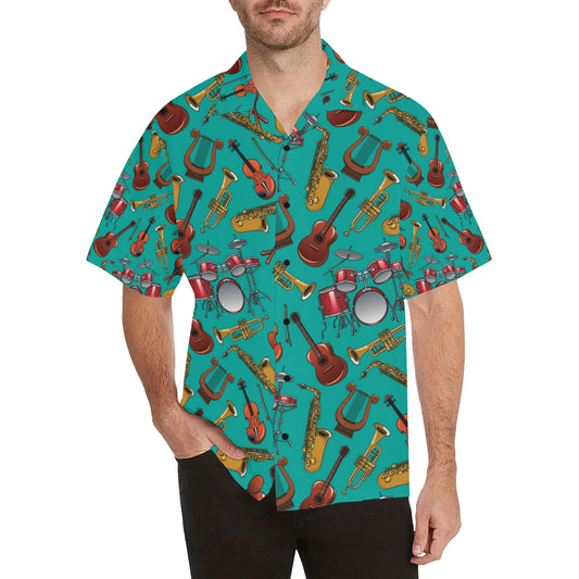 Drum Set Pattern Print Design 01 Men's Hawaiian Shirt