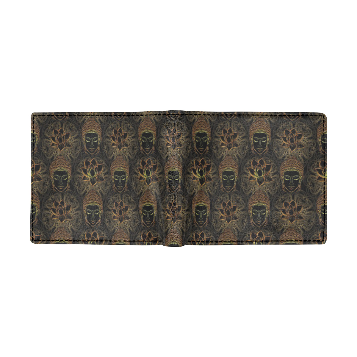 Buddha Pattern Print Design 03 Men's ID Card Wallet