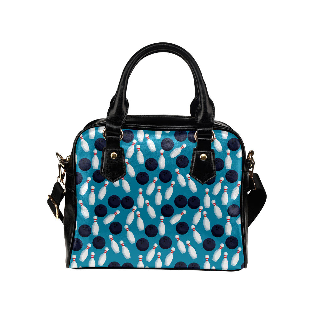 Bowling Pin Pattern Print Design 010 Shoulder Handbag