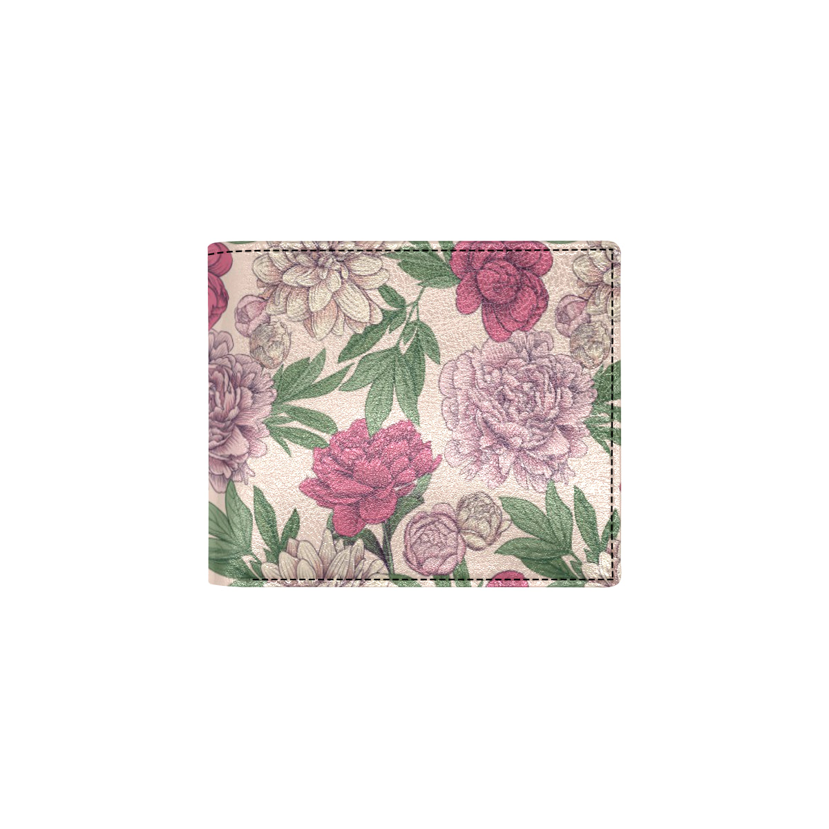 Peony Pattern Print Design A01 Men's ID Card Wallet