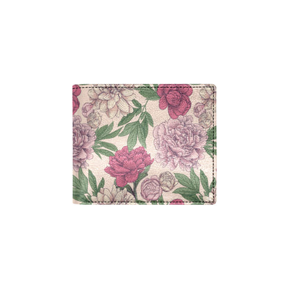 Peony Pattern Print Design A01 Men's ID Card Wallet