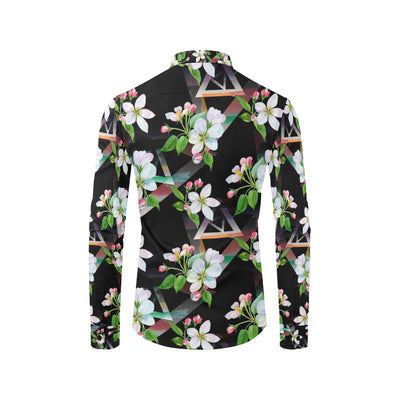 Apple blossom Pattern Print Design AB07 Men's Long Sleeve Shirt