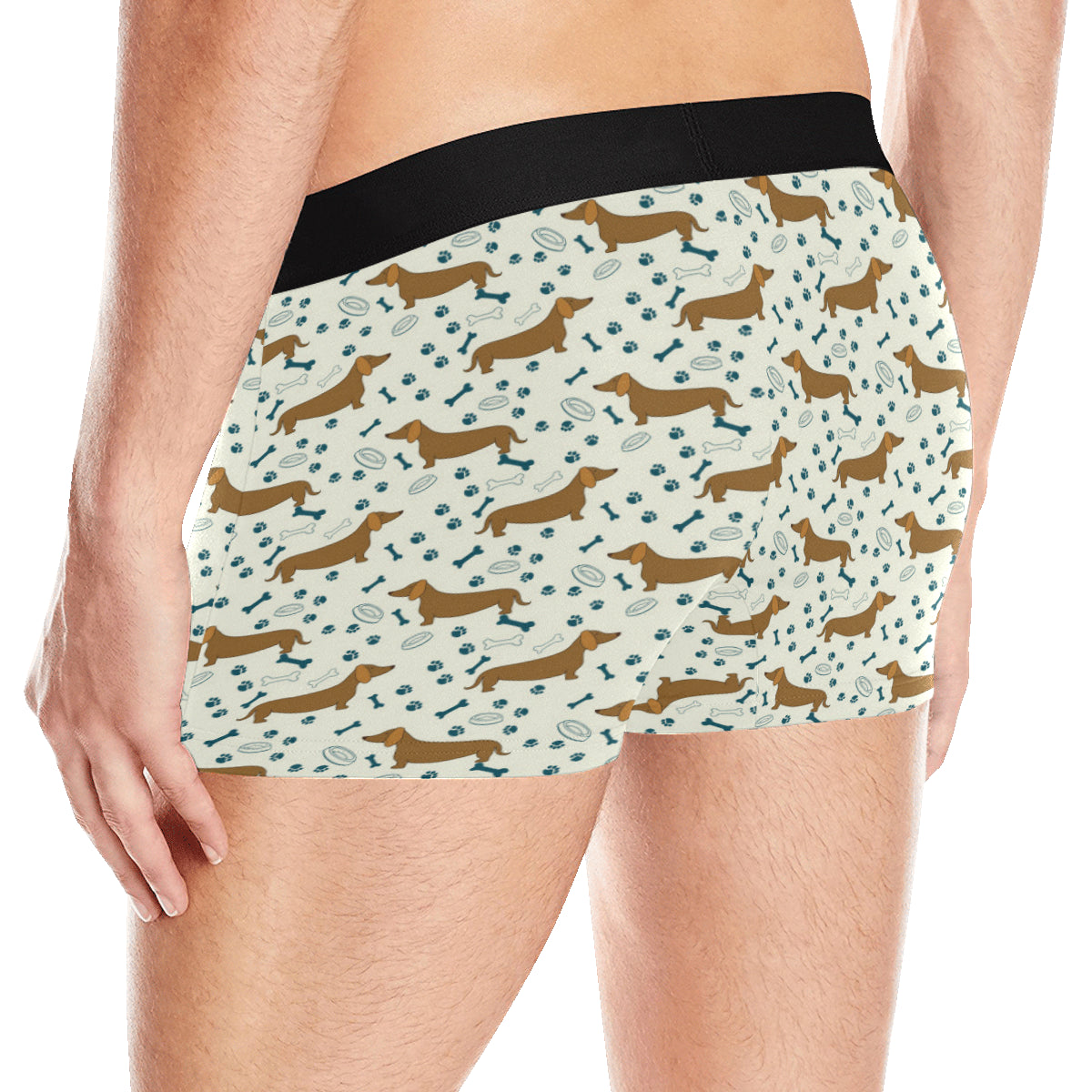 Dachshund Pattern Print Design 01 Men's Boxer Briefs