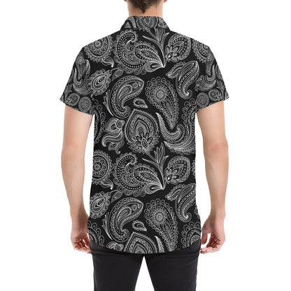 Paisley Pattern Print Design A04 Men's Short Sleeve Button Up Shirt