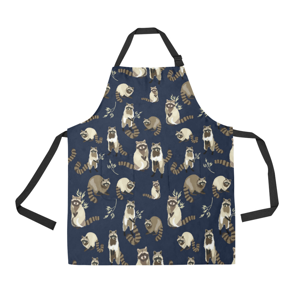 Raccoon Pattern Print Design A06 Apron with Pocket