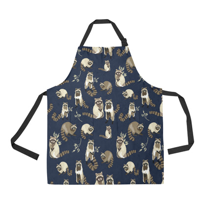 Raccoon Pattern Print Design A06 Apron with Pocket