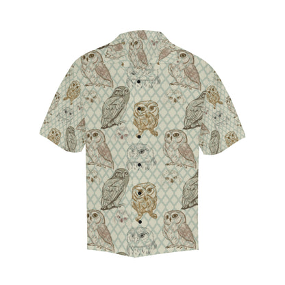 Owl Pattern Print Design A03 Men's Hawaiian Shirt
