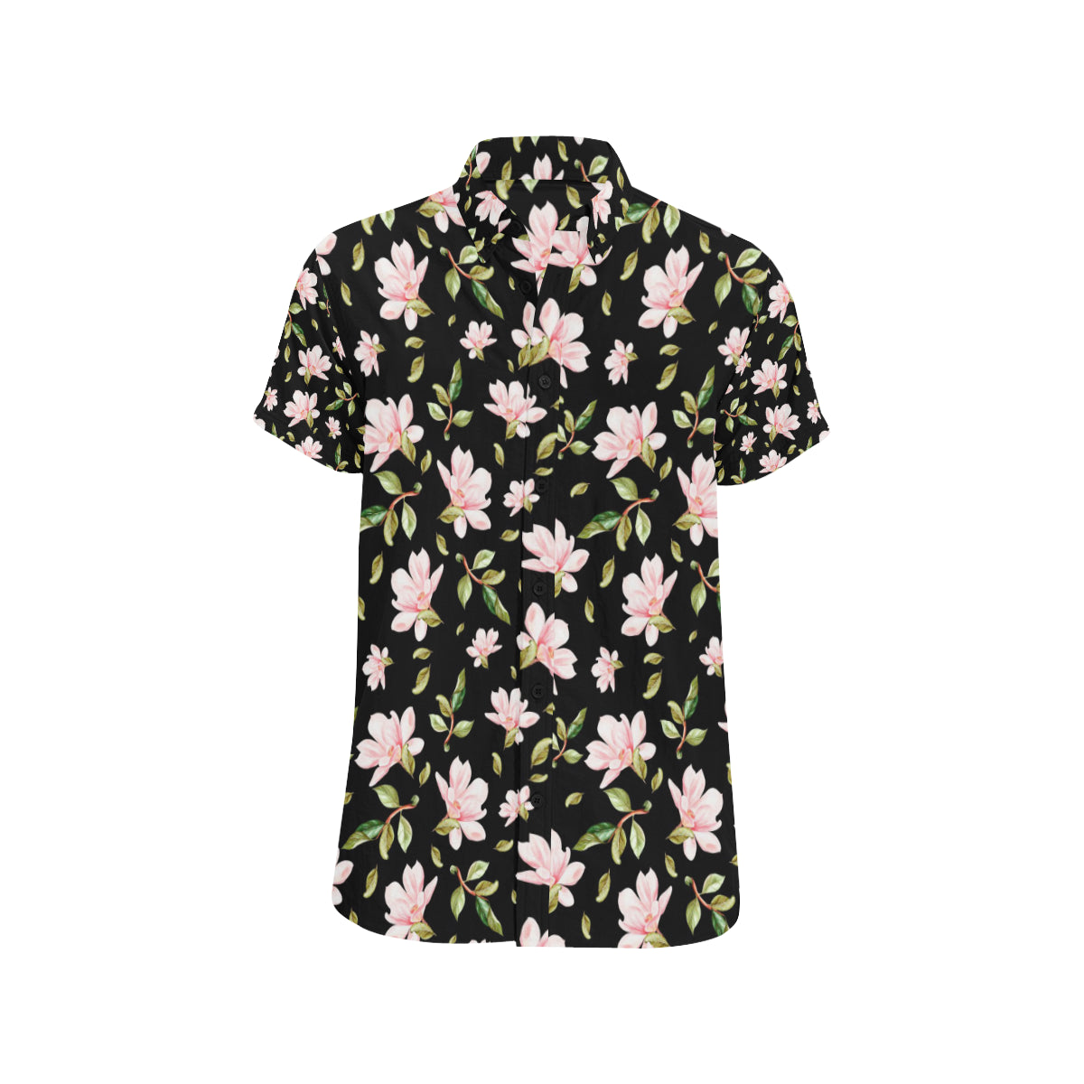 Magnolia Pattern Print Design MAG01 Men's Short Sleeve Button Up Shirt