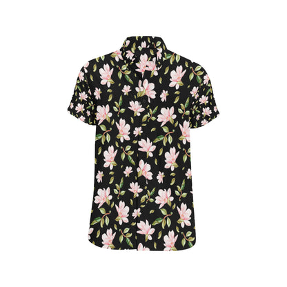 Magnolia Pattern Print Design MAG01 Men's Short Sleeve Button Up Shirt