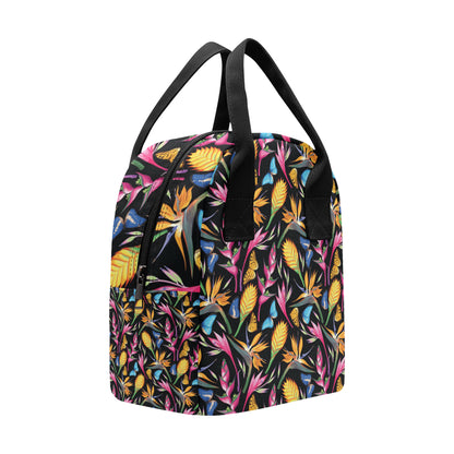 Tropical Flower Pattern Print Design TF016 Insulated Lunch Bag