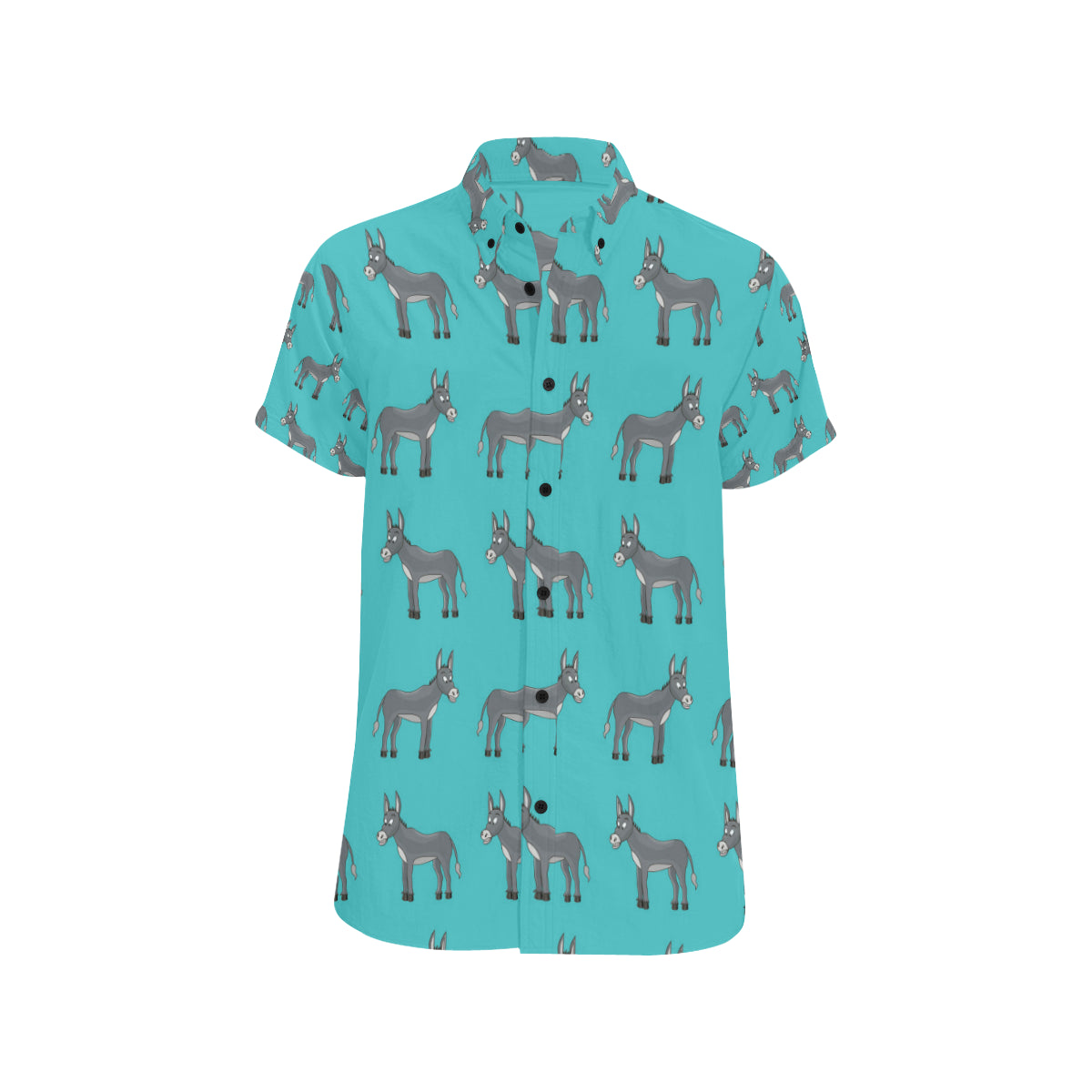 Donkey Pattern Print Design 01 Men's Short Sleeve Button Up Shirt