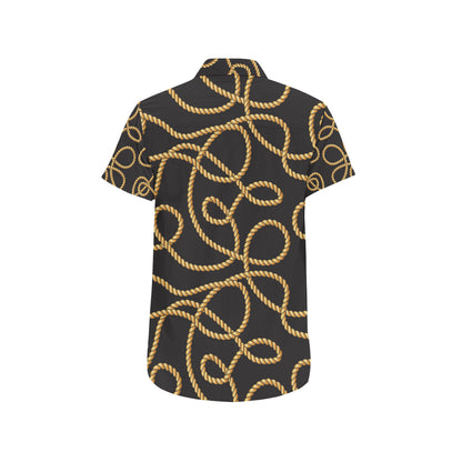Rope Pattern Print Design A04 Men's Short Sleeve Button Up Shirt