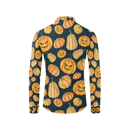Pumpkin Halloween Pattern Print Design A04 Men's Long Sleeve Shirt