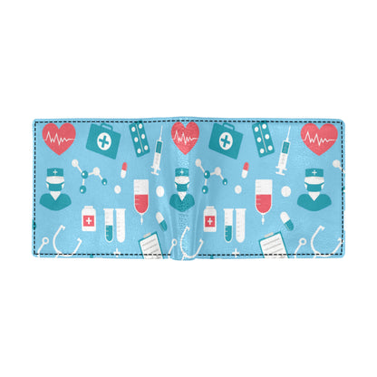 Nurse Pattern Print Design A03 Men's ID Card Wallet