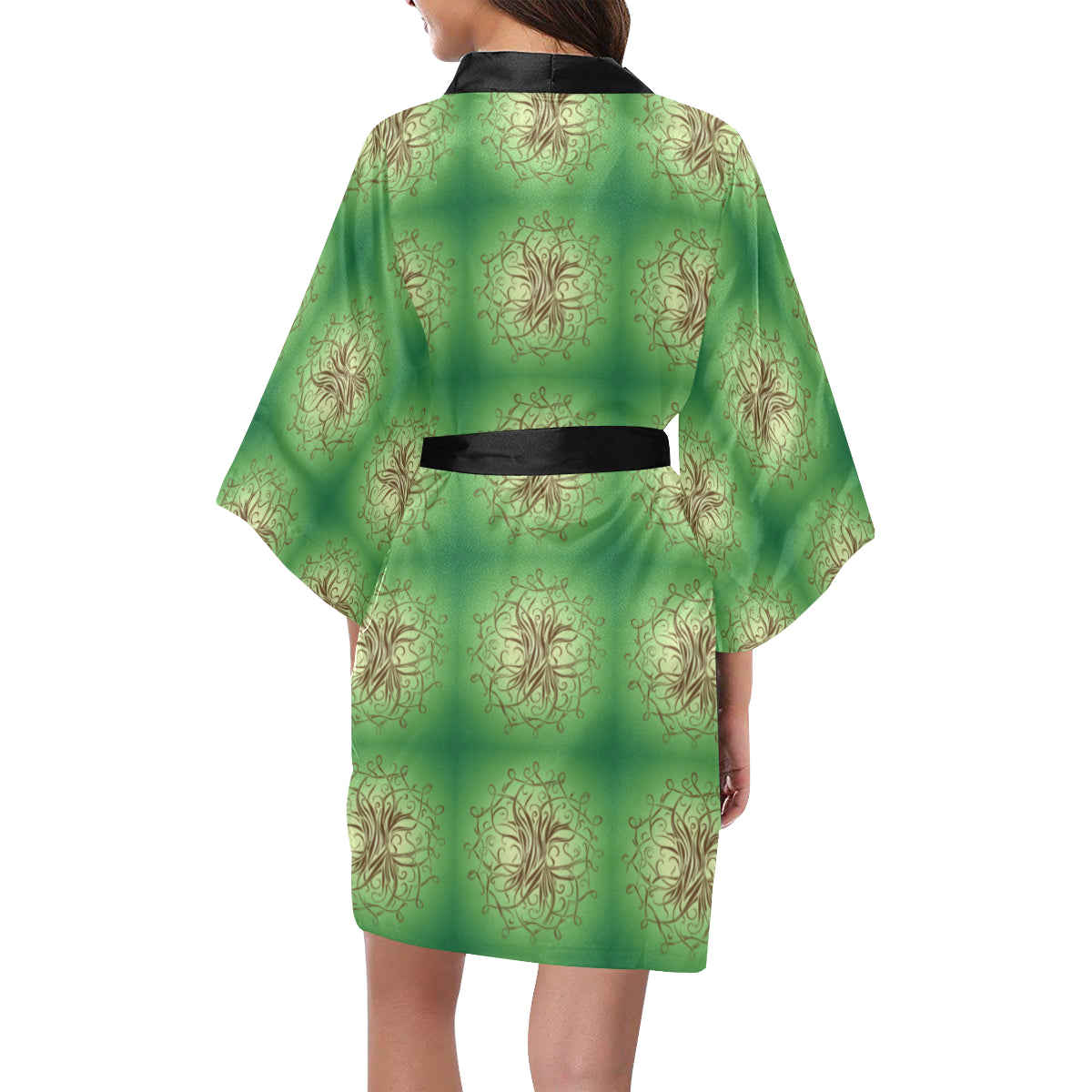 Celtic Pattern Print Design 05 Women's Short Kimono