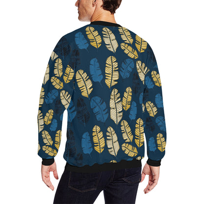 Banana Leaf Pattern Print Design BL09 Men Long Sleeve Sweatshirt