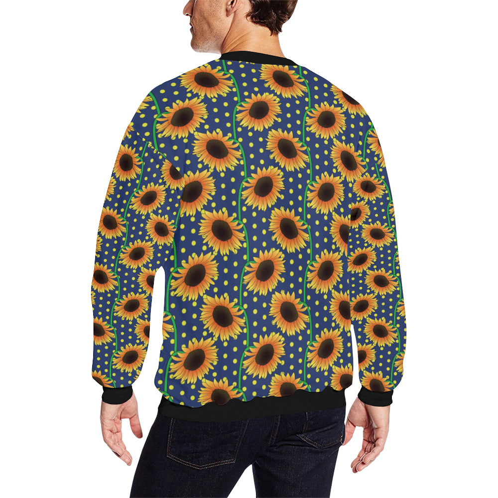 Sunflower Pattern Print Design SF03 Men Long Sleeve Sweatshirt