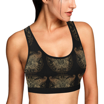 Gold Butterfly Ornamental Sports Bra