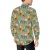 Fox Autumn leaves Themed Men's Long Sleeve Shirt