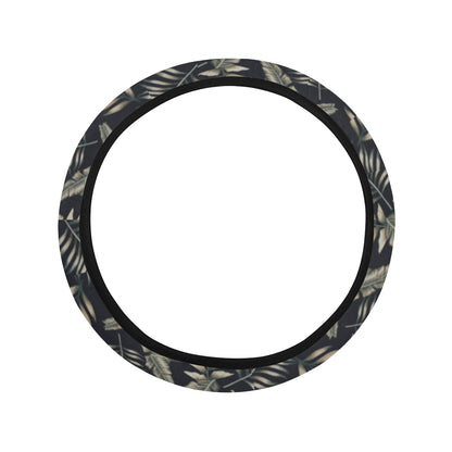 Banana Leaf Pattern Print Design 07 Steering Wheel Cover with Elastic Edge