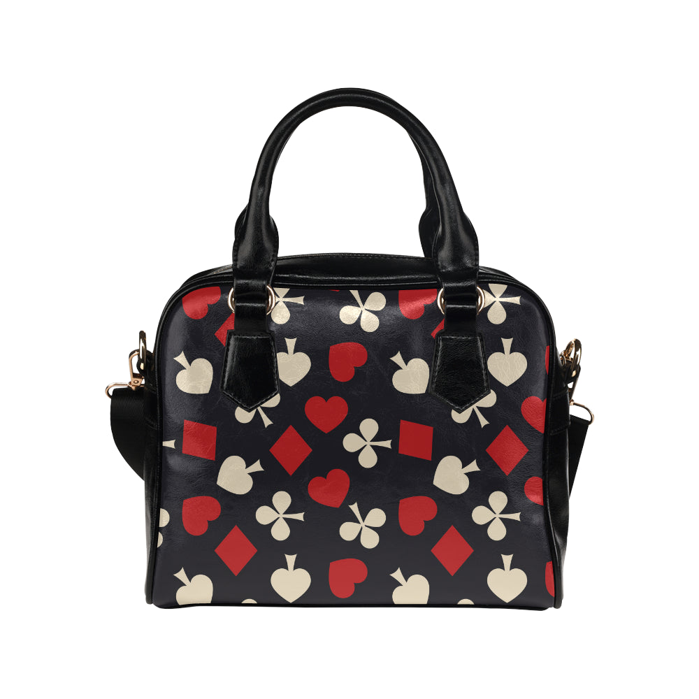 Poker Cards Pattern Print Design A02 Shoulder Handbag