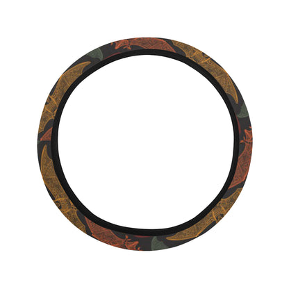 Bat Tribal Pattern Print Design 03 Steering Wheel Cover with Elastic Edge