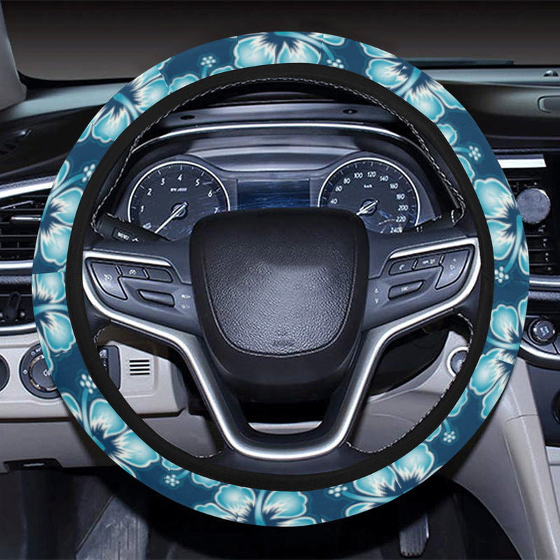 Hibiscus Flower Hawaiian Themed Steering Wheel Cover with Elastic Edge