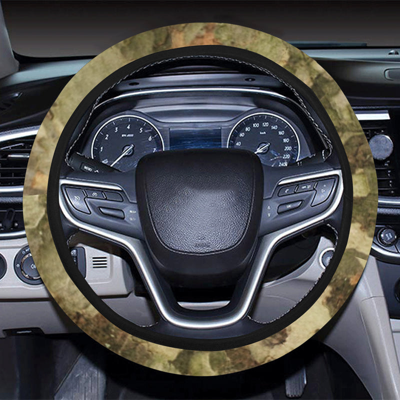 Camo Realistic Tree Texture Print Steering Wheel Cover with Elastic Edge