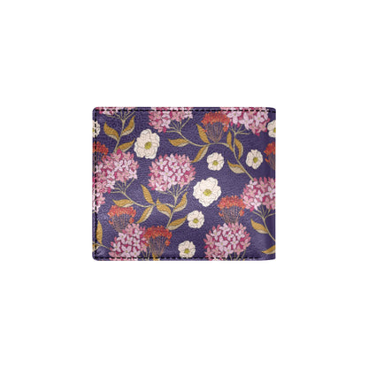 Hydrangea Pattern Print Design HD010 Men's ID Card Wallet