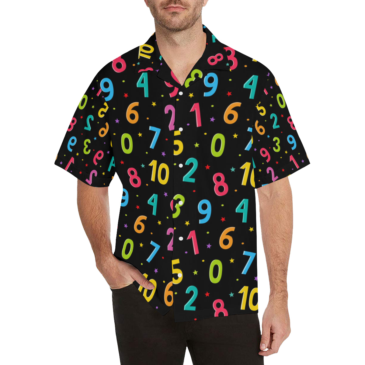 Number Pattern Print Design A04 Men's Hawaiian Shirt